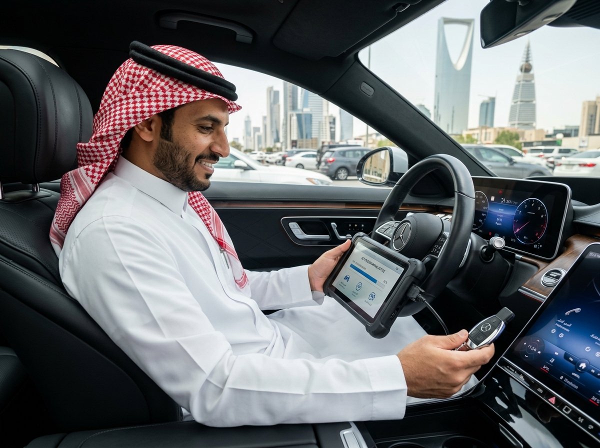Automotive Locksmith Programming Transponder Key in Luxury Car Riyadh
